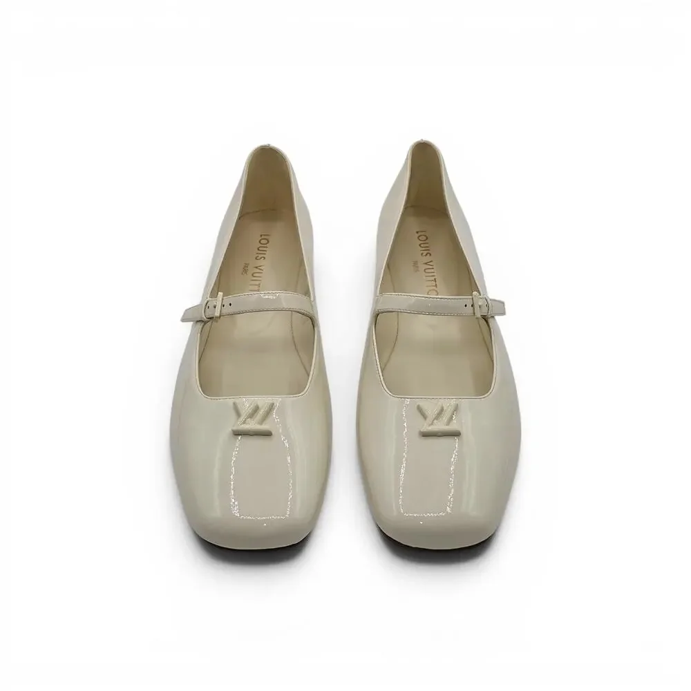 Louis Vuitton Swing Flat Mary Jane Ballerina Shoes Ivory - $1080